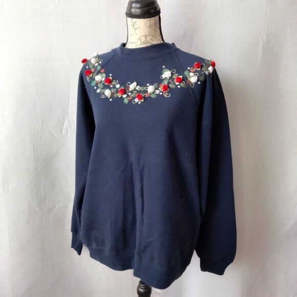 Festive Sweatshirt Navy XL Long Sleeve - Picture 2 of 8